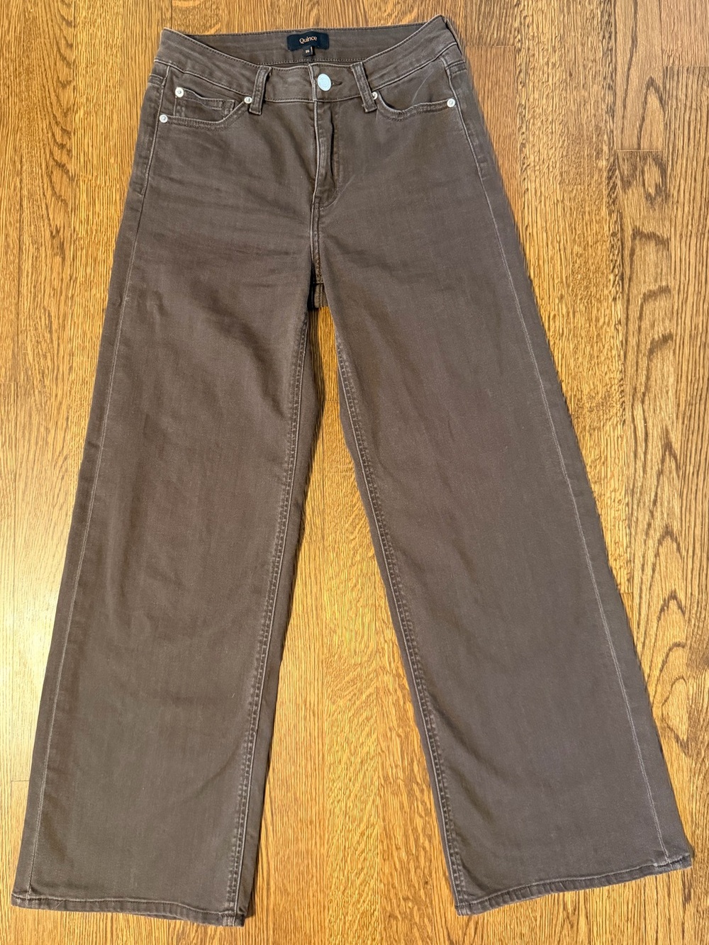 Quince Brown Wide Leg Jeans Size 26 Chocolate Brown